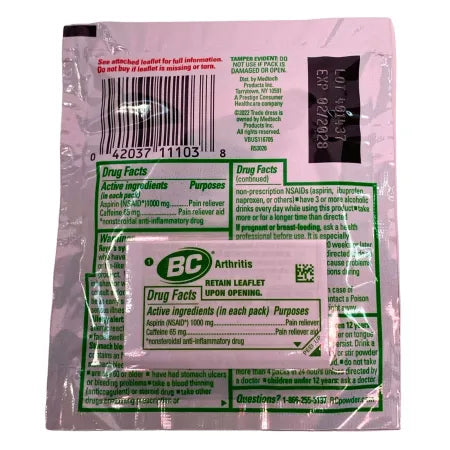 BC Powder Arthritis Fast Pain Relief - Aspirin & Caffeine - 6ct - 9 Pack (54ct)