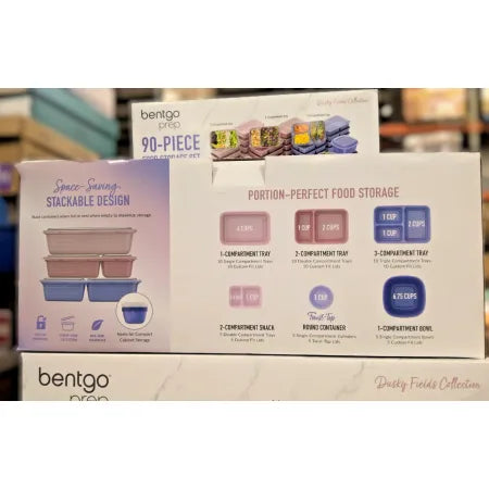 Bentgo Prep 90-Piece Food Storage Set, Dusky Fields Collection