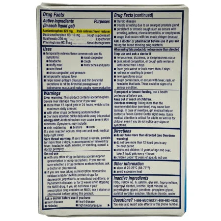 Mucinex Fast-Max Cold & Flu All-In-One 16 Liquid Gels – 3 Pack (Exp:01/2026)