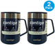 Contigo Stainless Steel Travel Camp Mug Slider Lid 14 OZ Licorice 2 Pack New