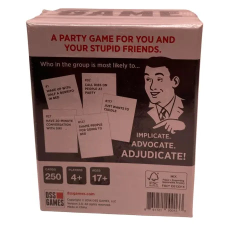 Who's Most Likely To Party Game 250 Cards 3 Pack New