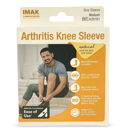 IMAK Arthritis Knee Sleeve Medium compression support brace for pain relief