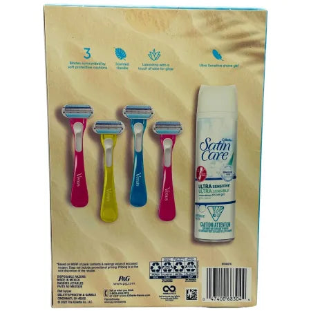 Gillette Venus Tropical Disposable Razors 4 Count + Shave Gel – 1 Pack – New 2