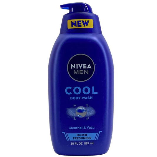 NIVEA MEN Cool Body Wash with Menthol and Yuzu 24H Freshness 30 fl oz Pump Bottle