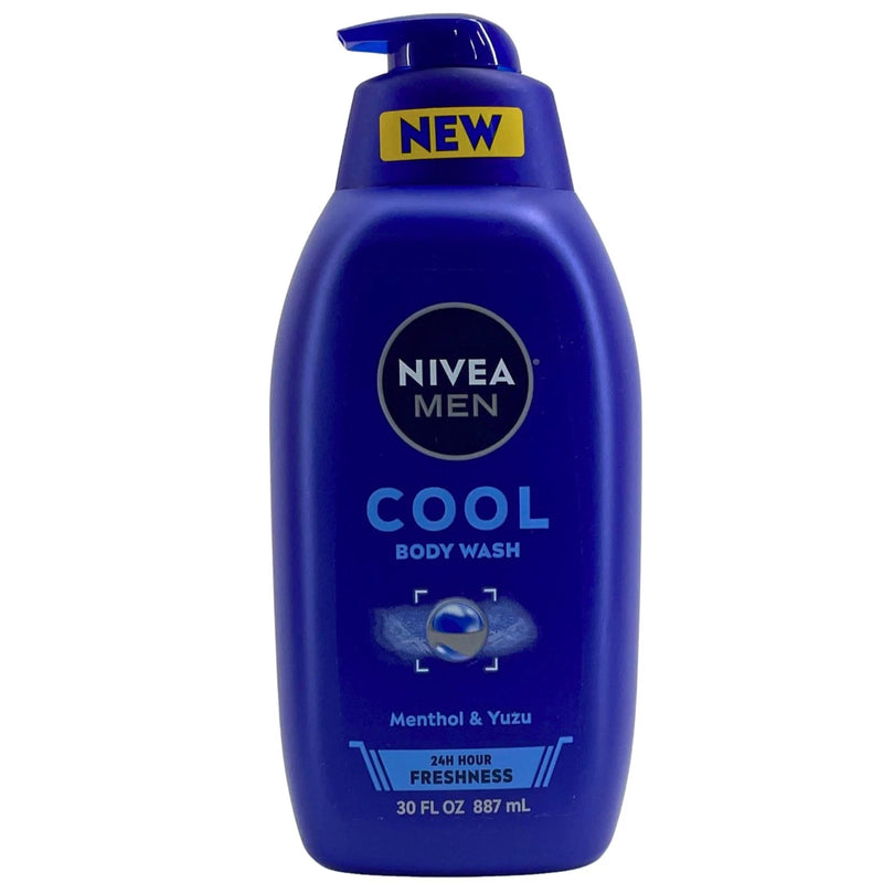 NIVEA MEN Cool Body Wash with Menthol and Yuzu 24H Freshness 30 fl oz Pump Bottle