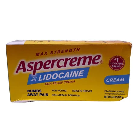 Aspercreme Lidocaine 4% Pain Relief Cream 4.3oz 2 Pack New