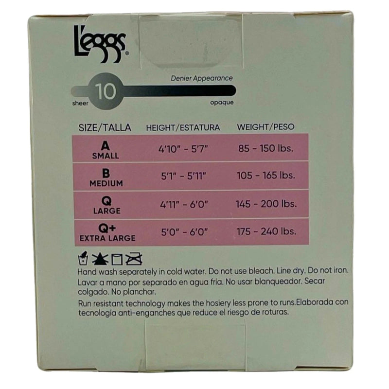 L'eggs Silken Mist Control Top Ultra Sheer Tights Nude Size Q+ 2 Pack New