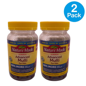 Nature Made Advanced Multi For Him 90 Gummies Men's Multivitamin 2 Pack Exp 03/2