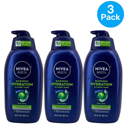 Nivea Men Maximum Hydration Body Wash 30 Oz 3 Pack New
