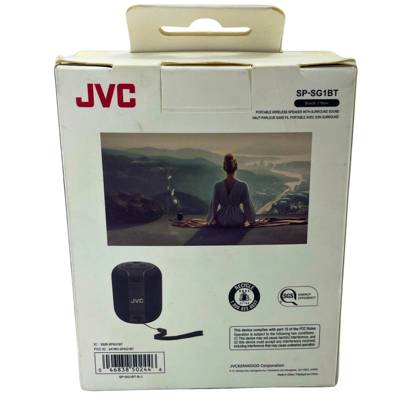 JVC Gumy Portable Wireless Bluetooth Speaker SP-SG1BT Black TWS 15-Hour Battery