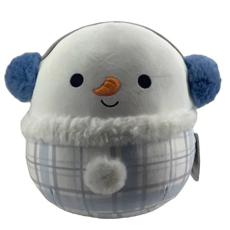 Squishmallows Manny the Snowman with Blue Earmuffs Plaid Scarf 10" 2 Pack New