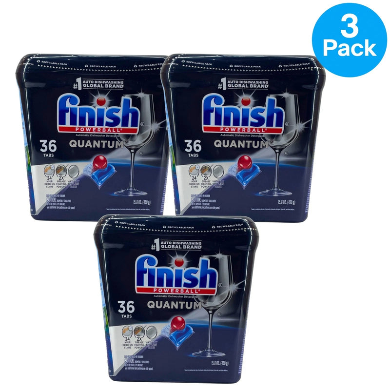Finish Powerball Quantum Automatic Dishwasher Detergent 36 Tabs (3 Pack)