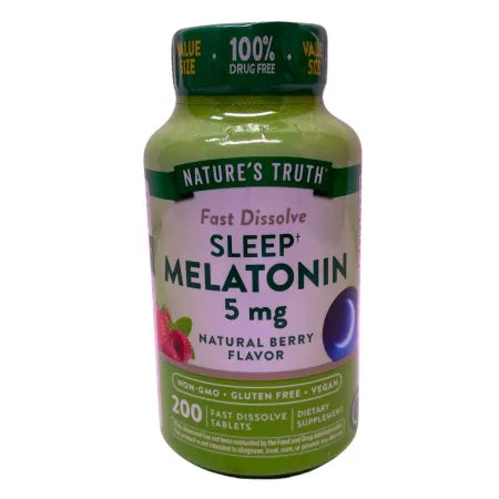 Nature's Truth Sleep Melatonin 5mg bottle with 200 tablets, new expiration 11/2027