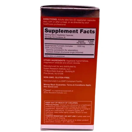 Qunol Extra Strength Turmeric Curcumin 1000mg - 60ct - Ultra High Absorption