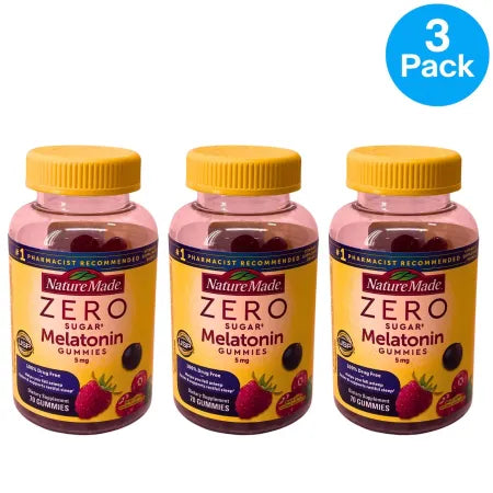 Nature Made Melatonin 5mg Gummies 70 Count 3 Pack bottle image