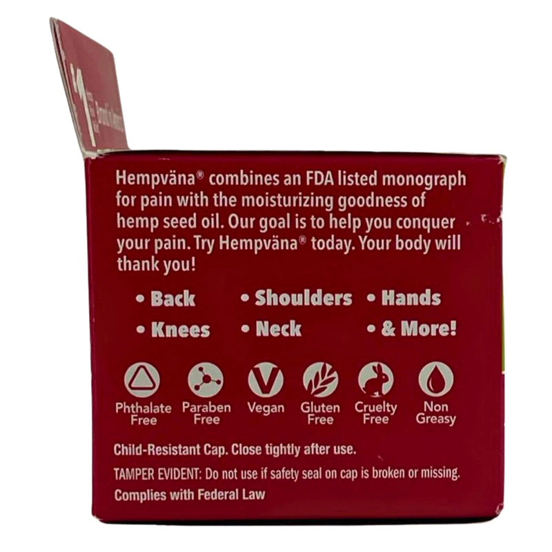 Hempvana Ultra Strength Pain Relief Cream Lidocaine 4% Hemp Seed Oil 4 OZ 2 Pack