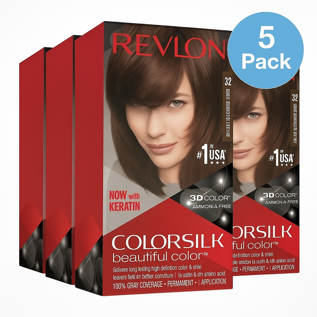 Revlon Colorsilk Hair Color Dark Mahogany Brown 32 – 5 Pack – New 1