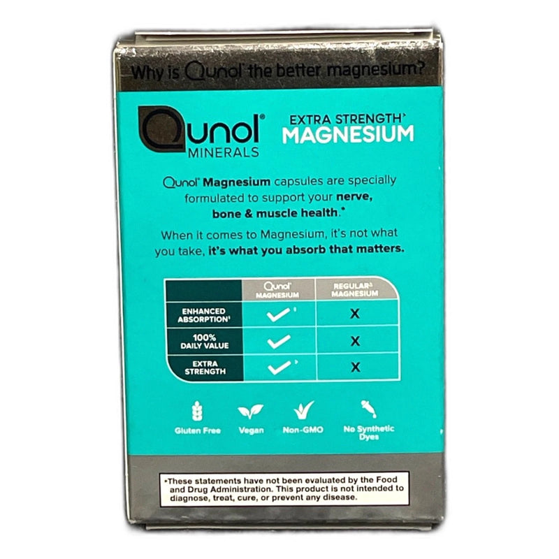 Qunol Mineral Extra Strength Magnesium 420mg 60 Capsules Exp 10/27 New
