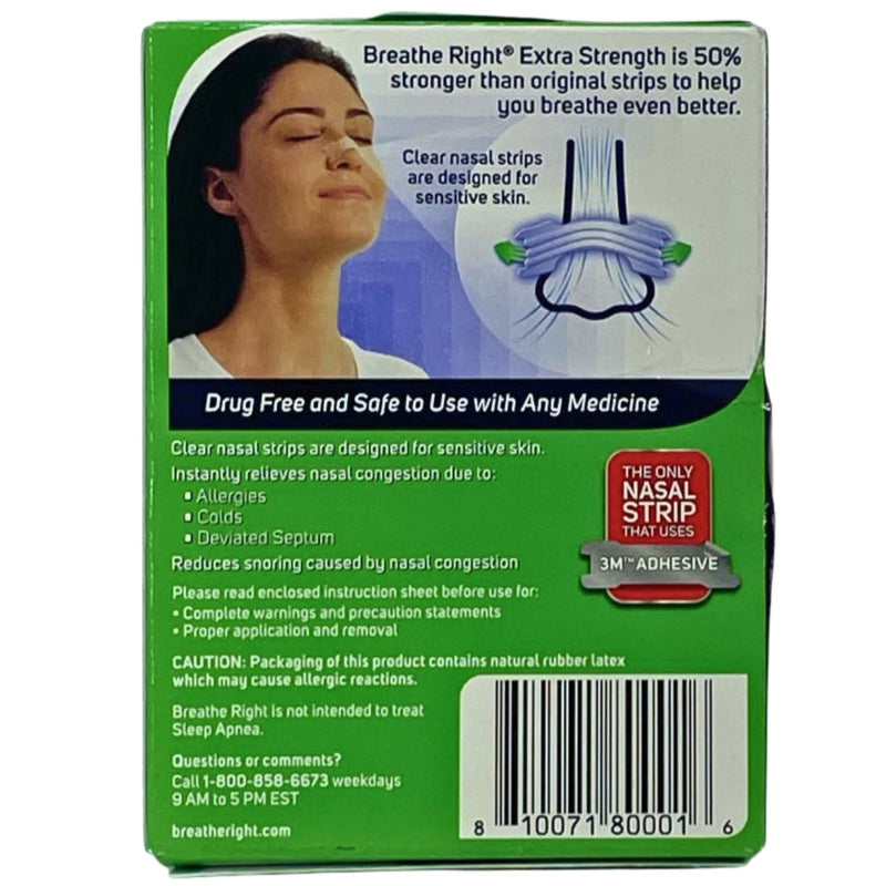 Breathe Right Extra Strength Clear Nasal Strips Sensitive Skin 26 Count 3 Pack