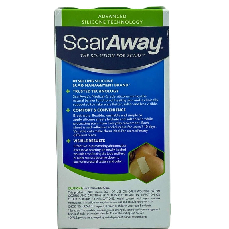 ScarAway Medical-Grade Silicone Scar Sheets Variety Pack 8 Sheets 2 Pack New