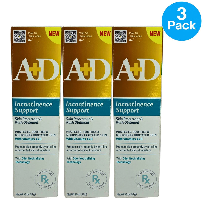 A+D Incontinence Support Ointment Skin Protectant Rash Ointment 3.5 oz Exp 12/26