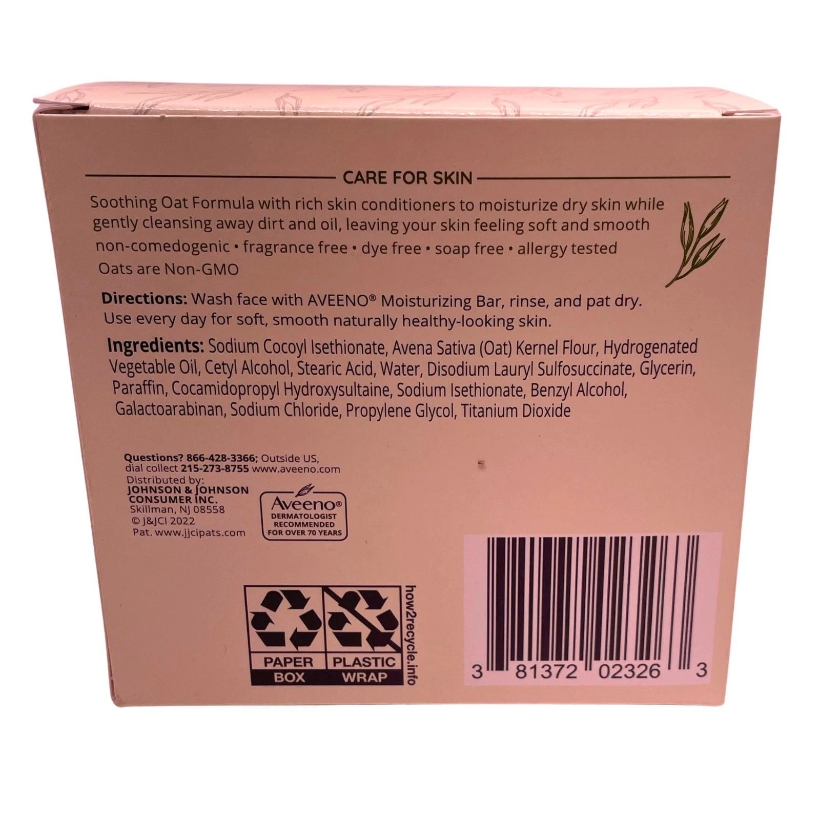 Aveeno Daily Moisturizing Facial Bar 3.5oz 3ct 2 Pack New