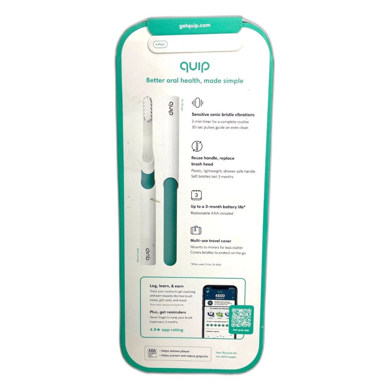 Quip Sonic Electric Metal Handle Toothbrush Travel Case Green Pack of 2 New