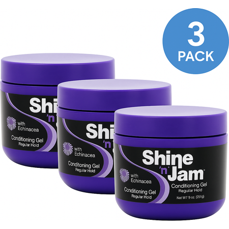 Shine ‘n Jam Conditioning Gel Regular Hold 8 oz 3 Pack New