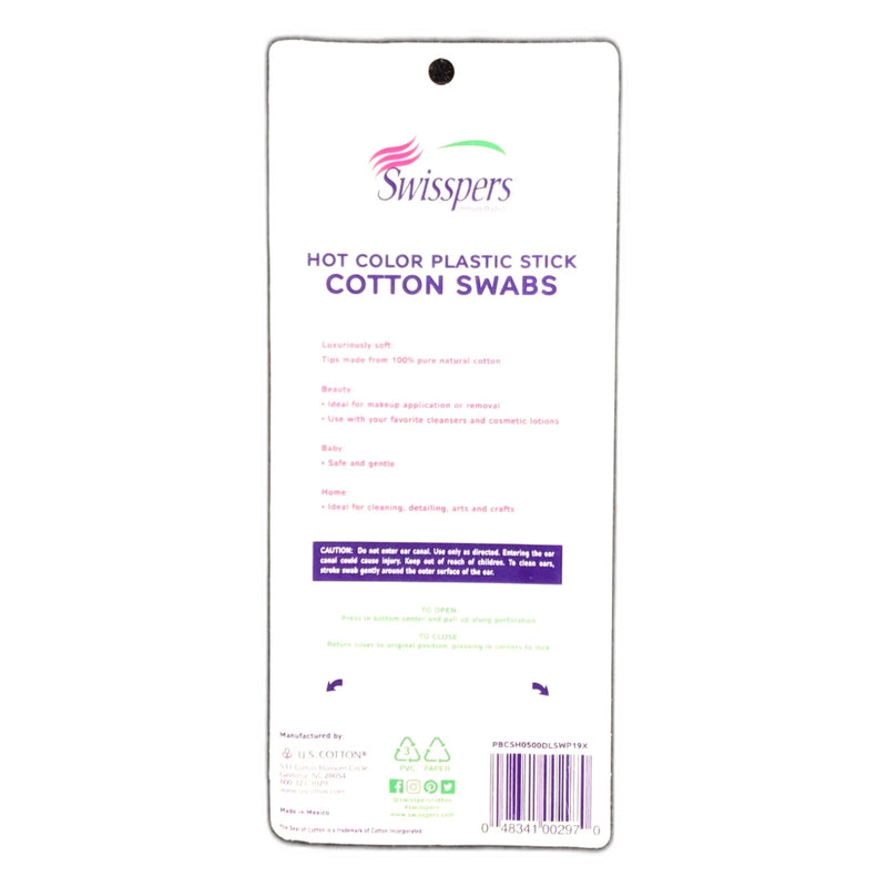 Essential Colored Cotton Swabs 500ct Makeup Crafts Exp 12/28 Pack of 2 New