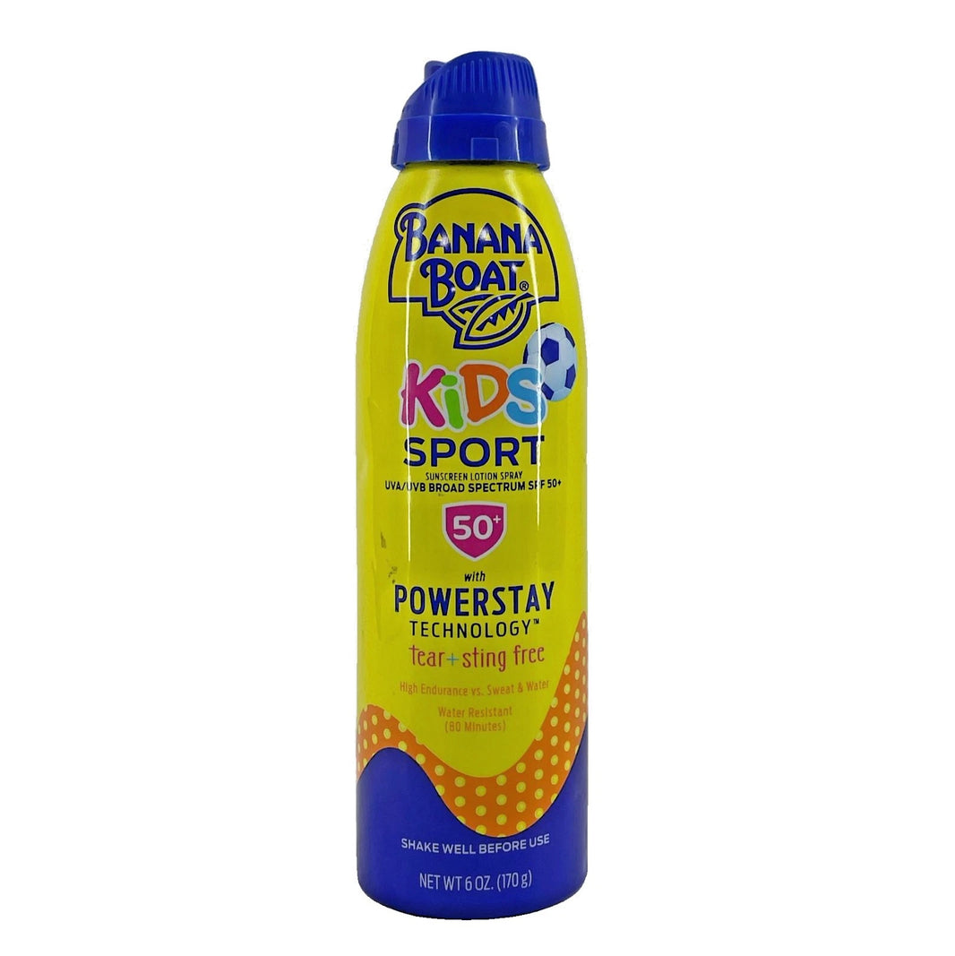Banana Boat Kids Sport Sunscreen Spray SPF 50+ PowerStay 6 oz 3 Pack Exp: 06/26