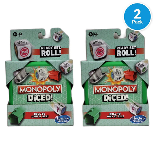 Hasbro Monopoly Diced Game Ready, Set, Roll! Family Game Factory Pack of 2 New