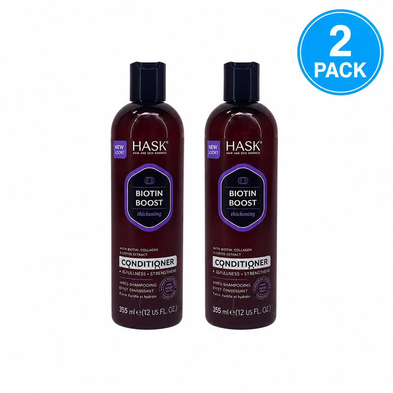 HASK Biotin Boost Thickening Conditioner with Collagen & Coffee 12 fl oz 2 Pack