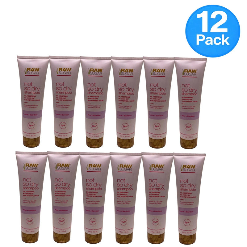 Raw Sugar Not So Dry Shampoo Aloe Bamboo 4 oz 12 Pack - Natural dry shampoo bottles