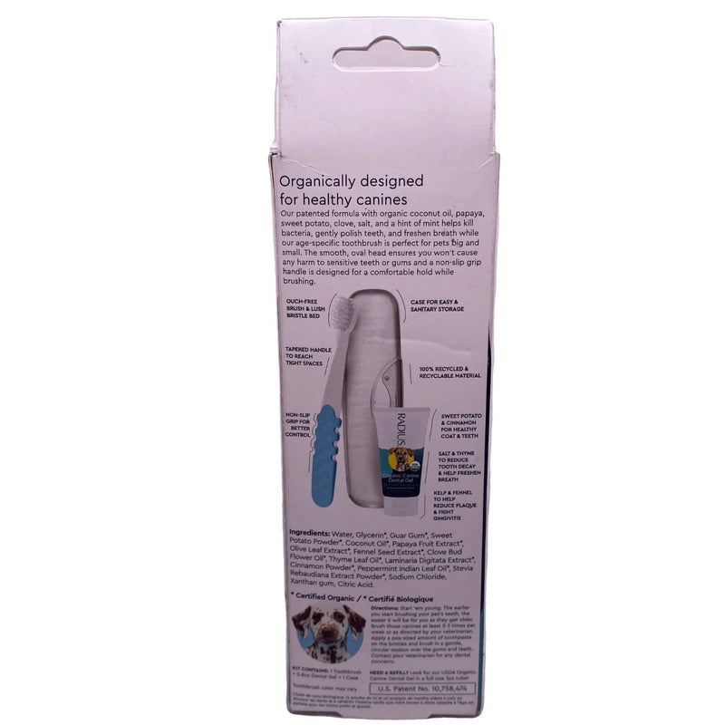 Radius Organic Pet Oral Care Kit Young Pets 0-18 Months 2 Pack New