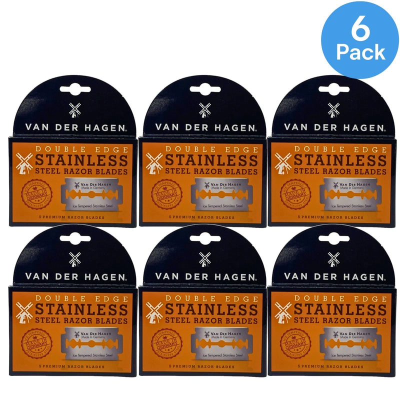 Van Der Hagen German Engineered Double Edge Stainless Steel Razor Blades 5 Count