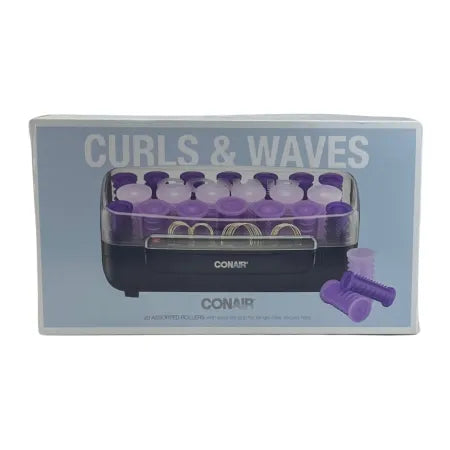 Conair Curls & Waves Hot Roller Set - 20 Assorted Rollers - Assorted - 3 Pack