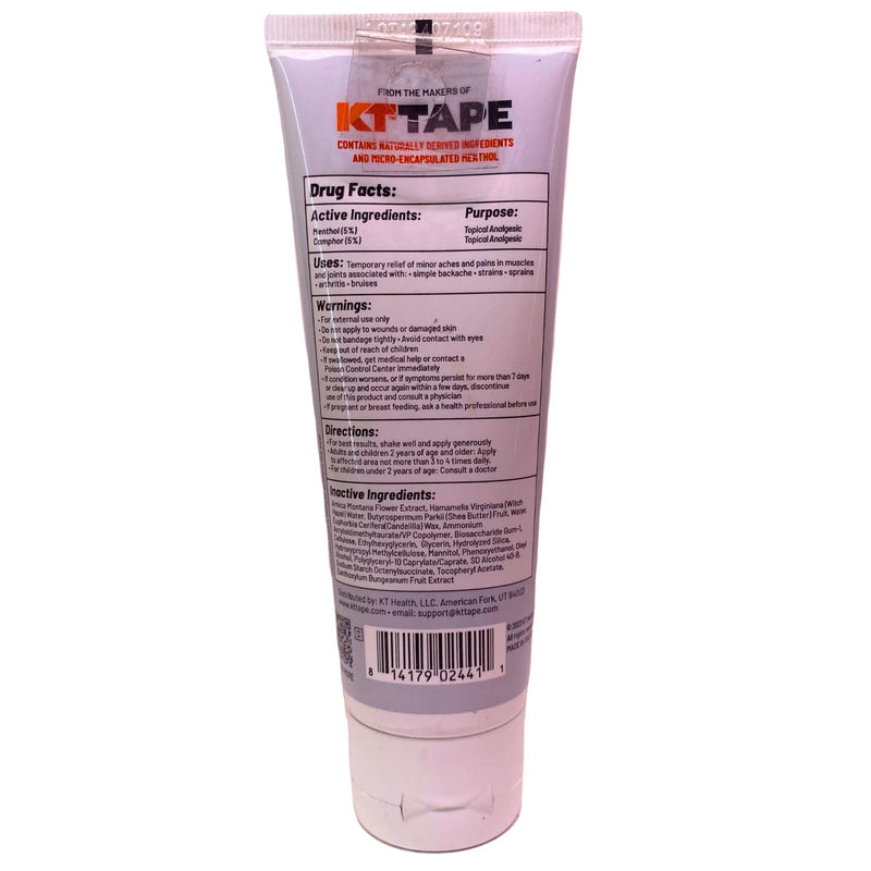 KT Health Pain Relief Gel Menthol 5% Camphor 5% 3.4 fl oz 2 Pack New Exp 03/27