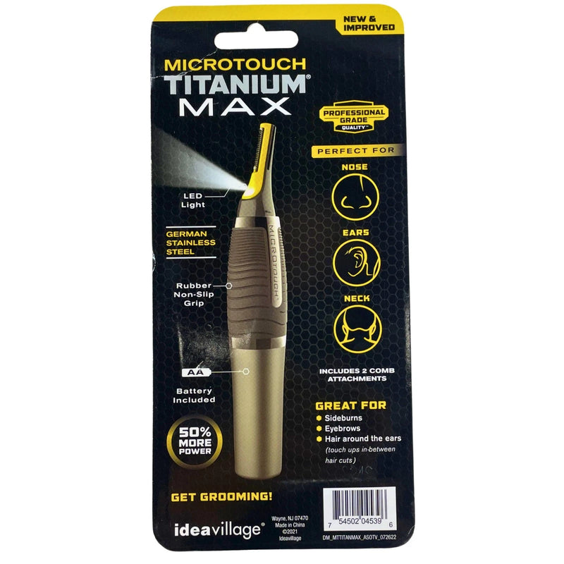 MicroTouch Titanium Max Lighted Personal Hair Trimmer Nose Ear Neck 3 Pack New