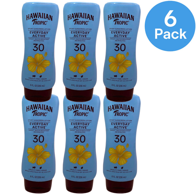 Hawaiian Tropic Everyday Active Sport Sunscreen Lotion SPF 30 8 fl oz 6 Pack New