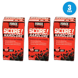 Force Factor WOW Score Hardcore Pre-Workout 60 Tablets Exp 08/27 Pack of 3 New