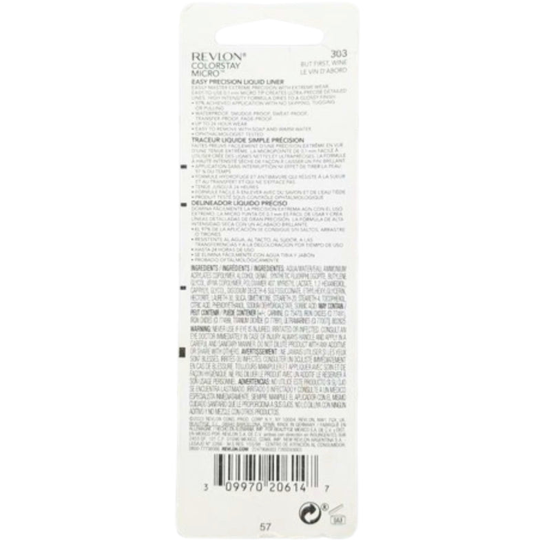 REVLON ColorStay Micro Easy Precision Liquid Liner 303 But First Wine, 0.057 oz - 1 Pack