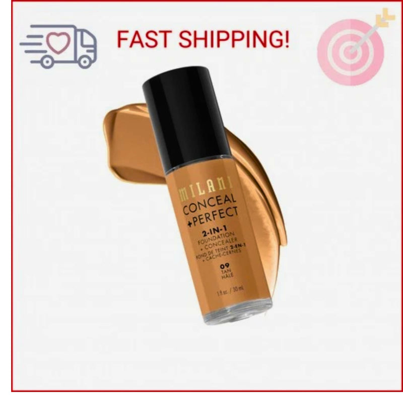 Milani Conceal + Perfect 2-in-1 Foundation Concealer, # 09 Tan, 1.0 fl oz - 1 Pack