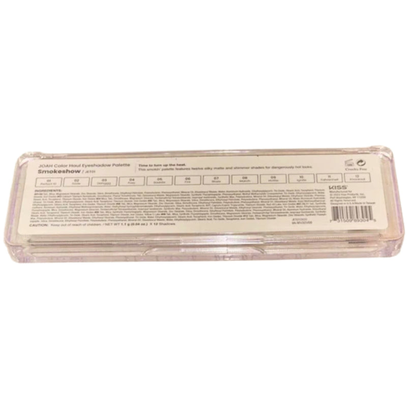 JOAH Beauty’s Color Haul 12 Shades Eyeshadow Palette #JET01 Smokeshow, 0.48oz - 1 Pack