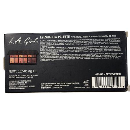 L.A. Girl Get Feverish Eyeshadow Palette 12 Shades New