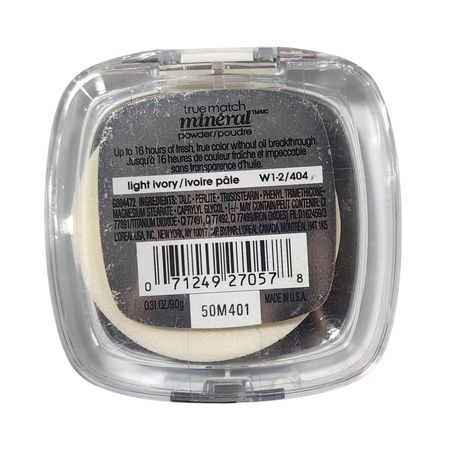 L’Oreal True Match Mineral Powder Light Ivory W1-2/404 9g New