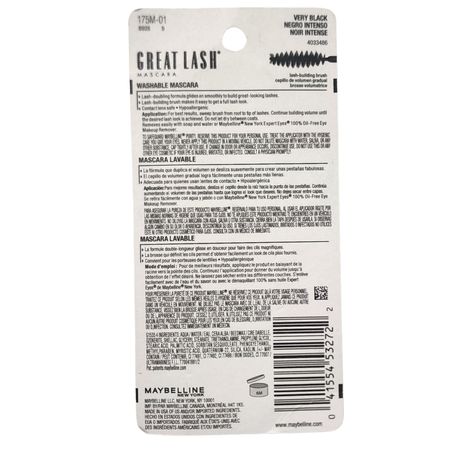 Maybelline Great Lash Mascara 101 Very Black 0.43oz New