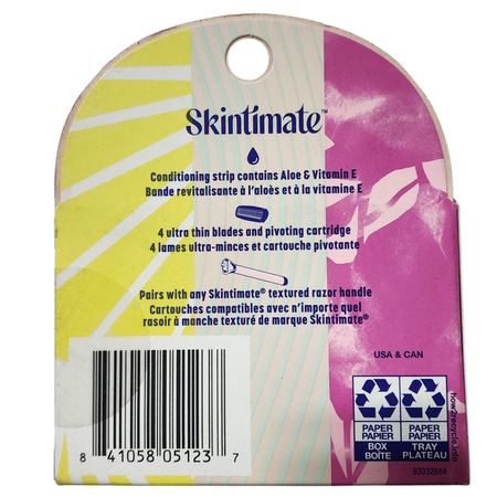 Skintimate Razor Blade Refills with Aloe & Vitamin E – 4 Pack – New
