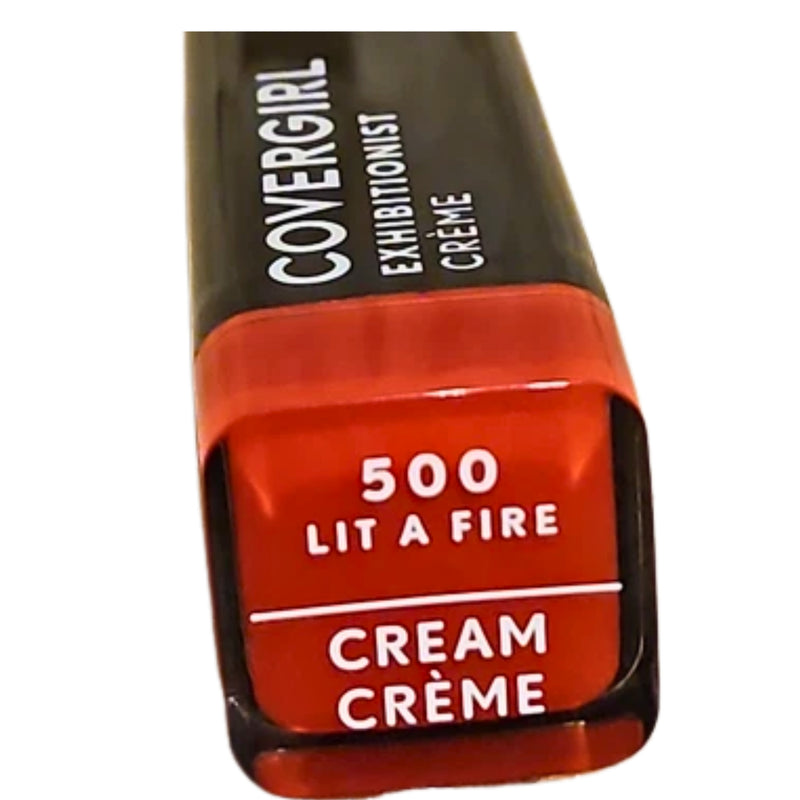 CoverGirl Exhibitionist Crème Cream Lipstick #500 Lit A Fire, 0.12oz - 1 Pack