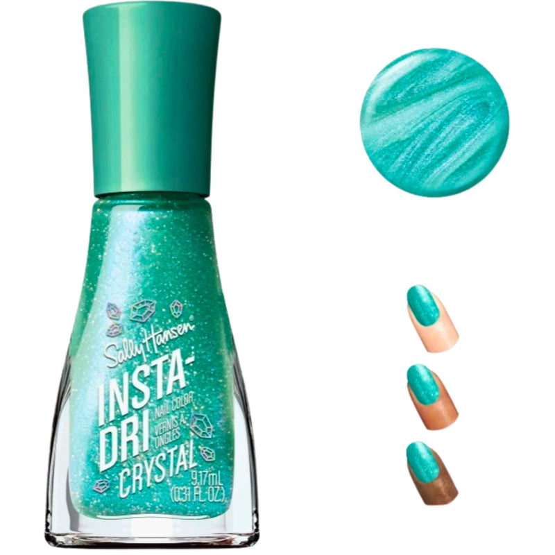 Insta-Dri Crystal Nail Polish, 121 Aquamarine Aura - Quick Dry & Long Lasting, 0.31 oz - 1 Pack