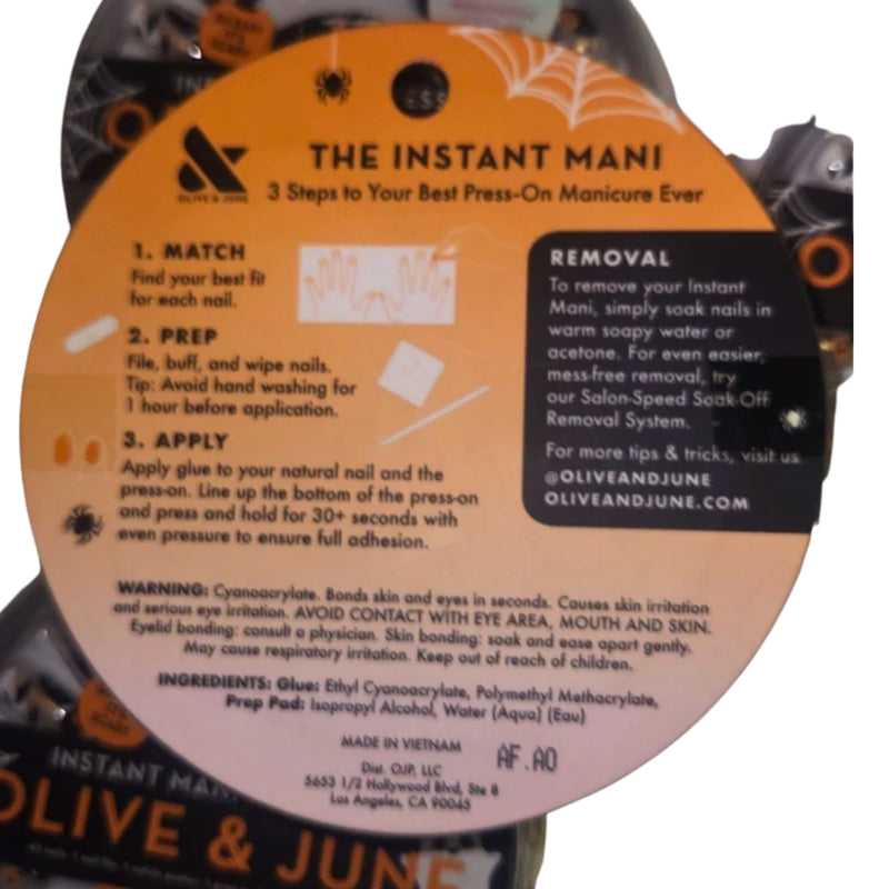 Olive & June Instant Mani Press-on Nails Short Round Halloween Forever, 0.07oz - 1 Pack